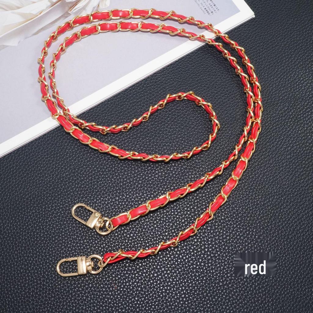Summer Leather Crossbody Chain Strap for Backpacks and Bags - DIY Shoulder Strap & Metal Lanyard