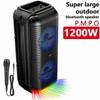 Portable Wireless Outdoor Speaker with 6 Inch Dual Horn Subwoofer, 1200W High-Powered Bass Sound and Built-in Microphone for Bluetooth Connectivity
