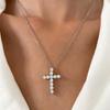 Women's Geometric Diamond Cross Necklace - European & American Punk Hip-Hop Style Choker
