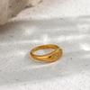 Europäisch-Amerikanische Mode 18K Gold Plated Edelstahl Ovaler Stern Zirkon Ring
