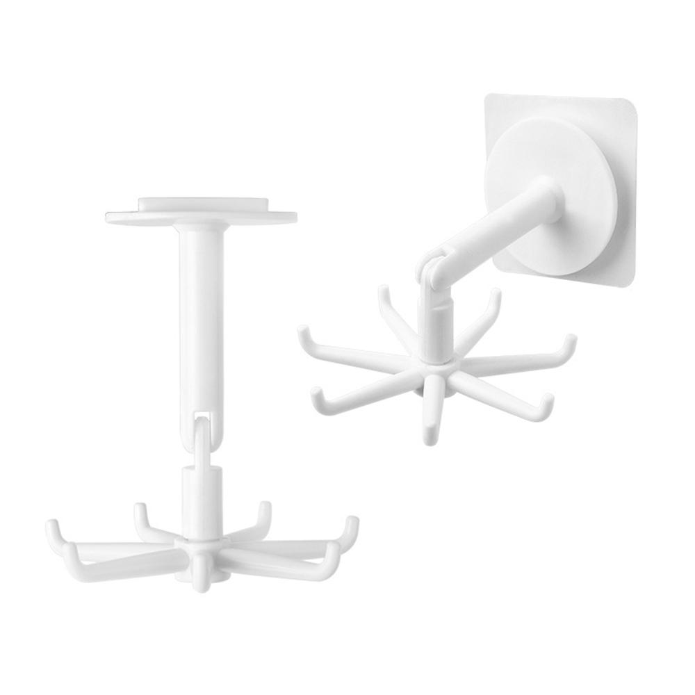 Multi Functional 1pcs Hook Rotating 7-Claw Hook Kitchen Storage 360 Degree Bathroom Hook Household Hook No Punching Adhesive Hoo