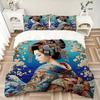 3pcs Anime Kimono Geisha Comforter Set with One Quilt Cover and Two Pillowcases (No Core) - Home Decor, Festival Gift, Polyester Fabric, Anime Cartoon