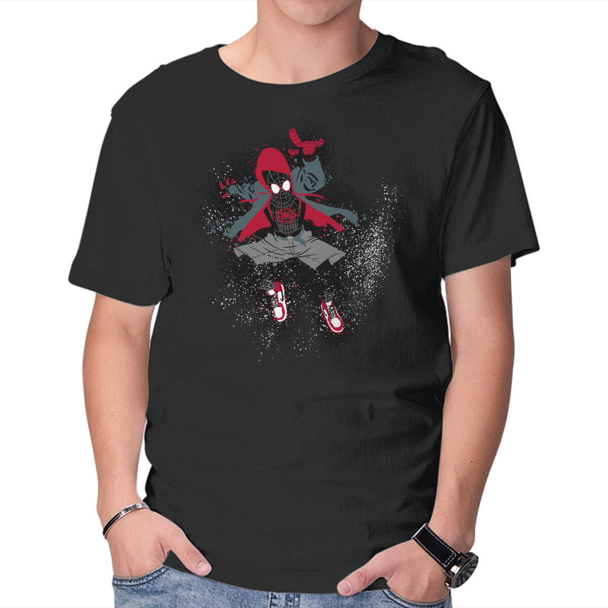 Unisex Crew Neck T-Shirt Multiverse Spider Graphic Short Sleeve Casual Tee S