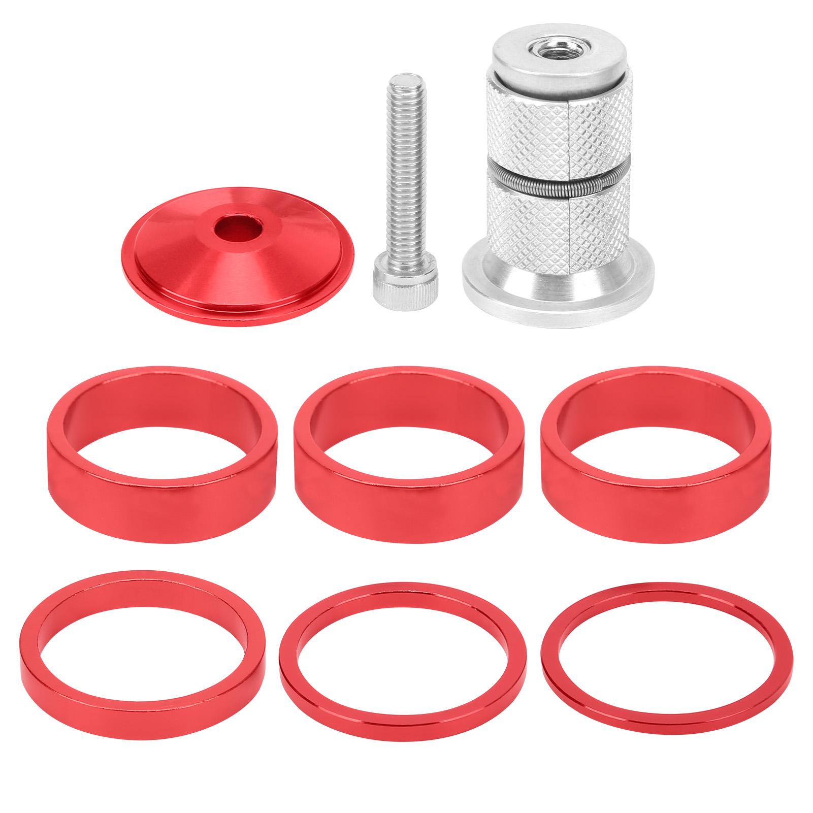 

6pcs Bicycle Headset Spacer Aluminium Alloy Bike Handlebar Stem Spacers for Mountain Bike червоний