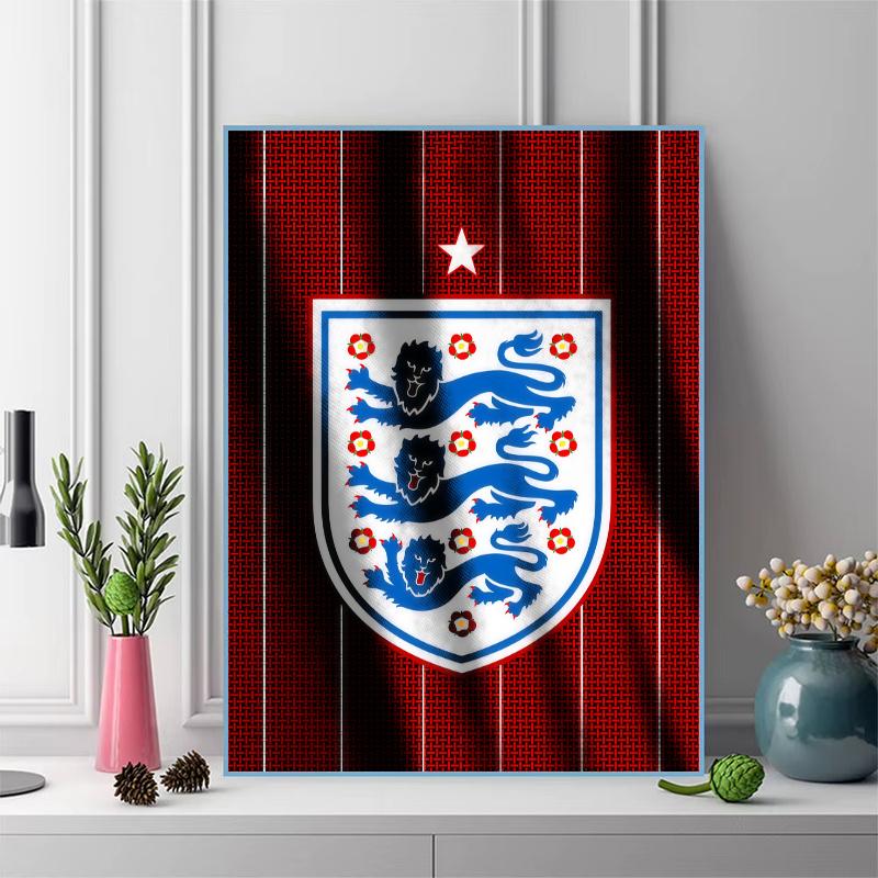 England national football logo Pattern  3pcs 100% Round Full Drill 5D DIY Diamond Painting Embroidery Cross Stitch Rhinestone Décor