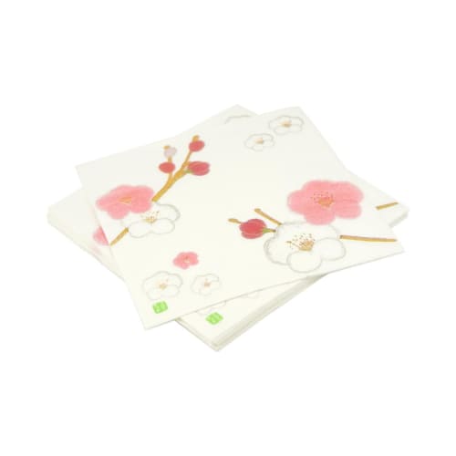 Frontier Paper Napkins, Red and White Plum Blossoms, PNK-036
