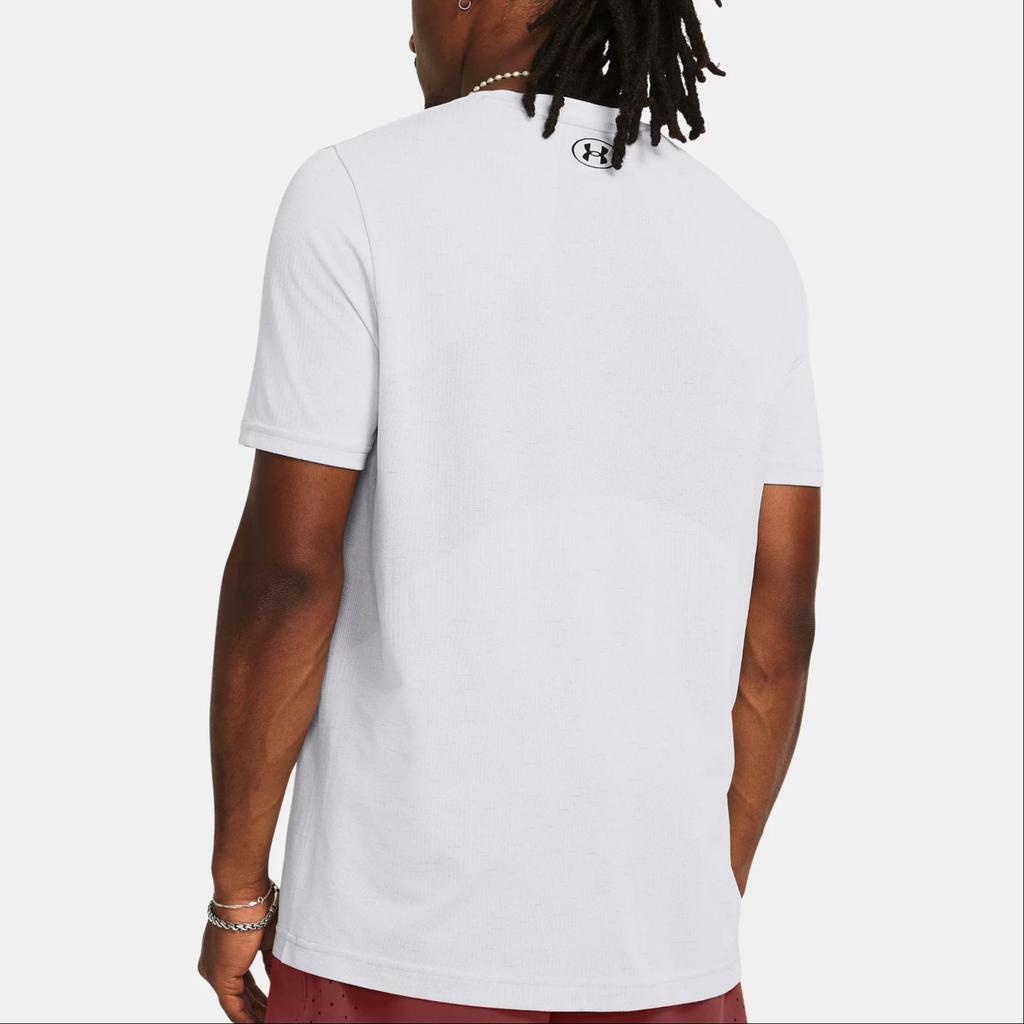 Under Armour UA Vanish Logo Print Crew Neck Short Sleeve T-Shirt Men Tops White 1382801-100