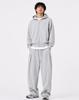 Mugon Curved Line Hooded Sweat Zip-Up _ Gray