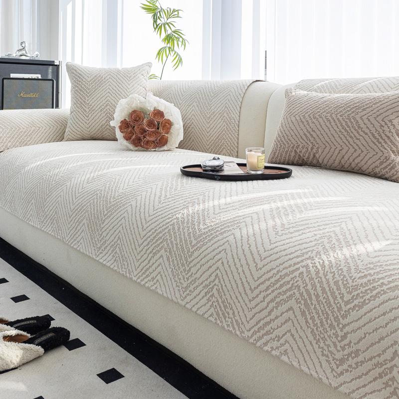 

Новый утолщенный чехол для дивана из шенилла с мягкой полосой, противоскользящий коврик для дивана, подлокотника, спинки, полотенца, защитная мебель для гостиной 110x210cm