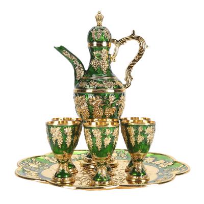 Metal Wine Pot Kit Rustproof Waterproof Zinc Alloy Coffee Pot Set Decorative Exquisite Vintage Pot