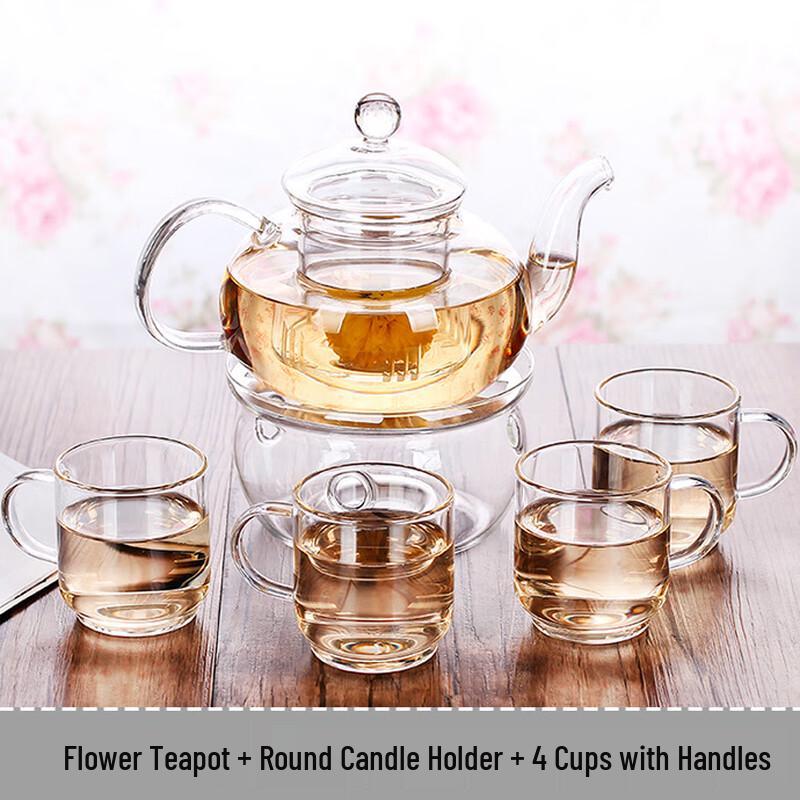 Heat-Resistant Glass Flower Tea Set