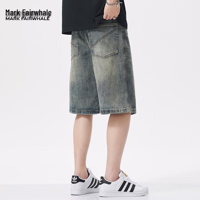 

Mark Fairwhale Men s Retro Denim Shorts 34