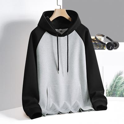 Fleece Herren-Hoodie mit Street-Ärmeln und Kapuzenjacke, Color-Blocked Hoodie für Herren