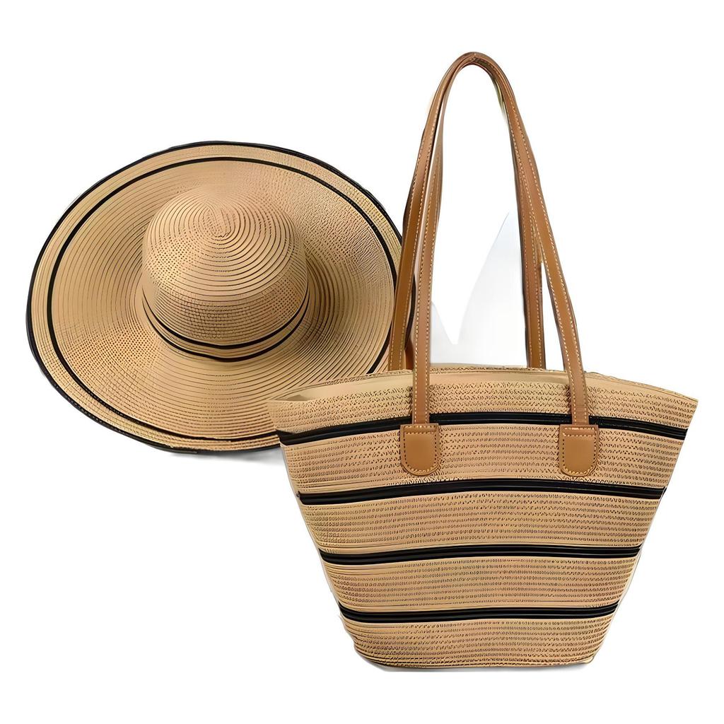 Trendy French One-Shoulder Straw Tote: Large-Capacity Woven Beach & Vacation Handbag for Women
