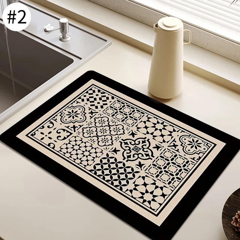 Coffee Mat Super Absorbent Dish Drying Mat Large Dish Drying Mats for Kitchen Counter Non-slip Drain Pad Coffee Bar Accessories