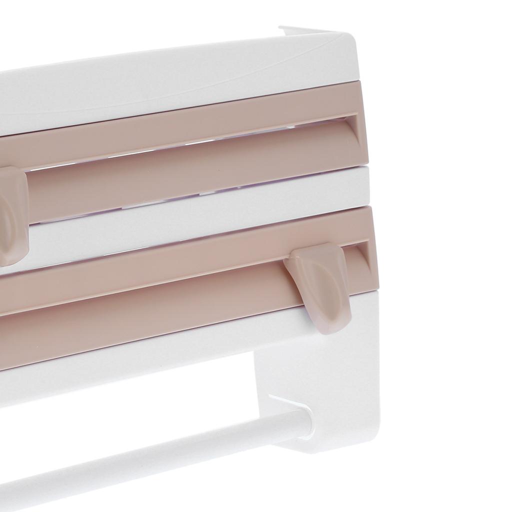 Plastic Wrap Storage Rack Cling Film Dispenser Cutter Paper Towel Holder Kitchen Supplies