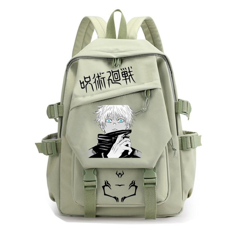 Zaino Scolastico Anime Jujutsu Kaisen per Ragazzi Unisex in Nylon con Doppia Bretella per l'Uso Quotidiano al Campus