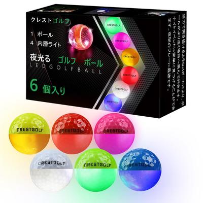 Crestgolf Glowing Golf Golf Glowing Can Glow In the New Popular Golf 6 Golf Multicolor Balls, Balls, Dark, Balls, Pieces, Practice, (Updated)