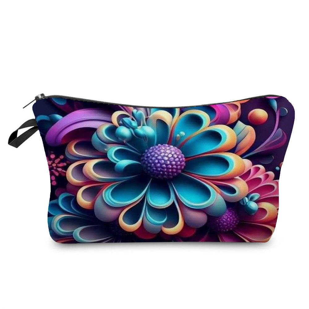 Women Flower Print Cosmetic Bag Toiletries Organize Travel Storage Case  6394 CLE