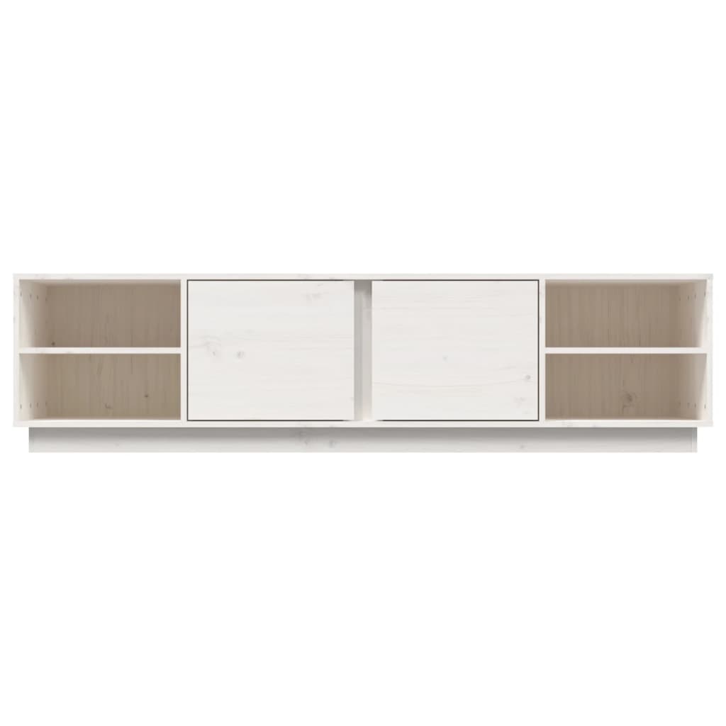 TV Cabinet in White 156 x 40 x 40 cm Solid Pine Wood