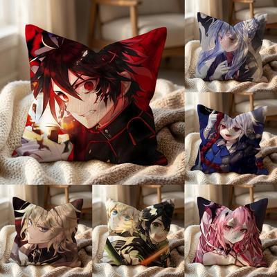 Seraph of the End Cushion Cover Multi-Scene Pillow Cover for Home & Car - Reversible, Soft & Durable for Daily Use