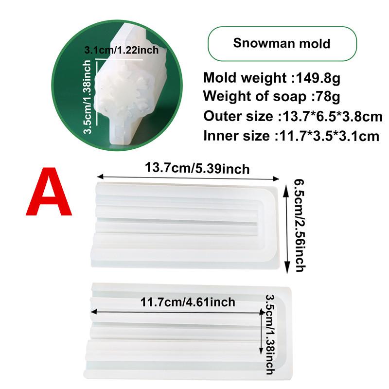 Christmas Themed Soap Tube Silicone Mold DIY Snowman Snowflake Bell Ball Tree Designs Soap Chocolate Cake Crafts Holiday Supplie