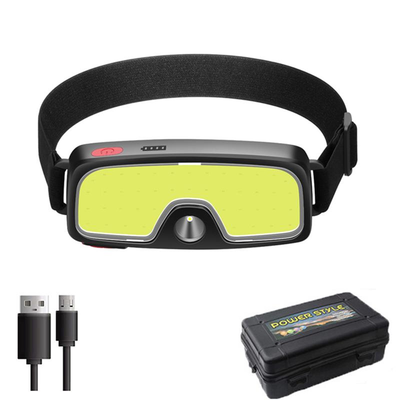 Strong Light High Brightness COB Headlight USB Rechargeable Headlamp Night Fishing Headtorch Light Outdoor Cycling Floodlights