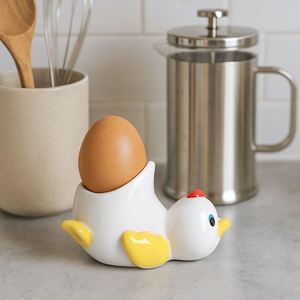 Ceramic Cartoon Eggs Holder Chicken Shape Eggs Base Creative Chicken Eggs Cup  Breakfast