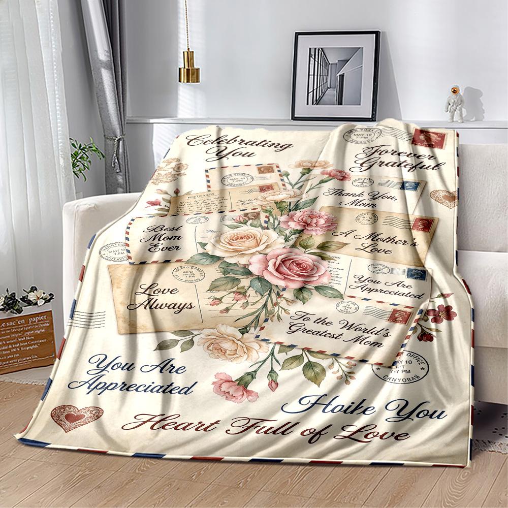 Mom's Gratitude And Love Blanket Suitable for Sofas,travel, Living Rooms Also a Good Gift for Friends and Family Suitable for All Seasons.