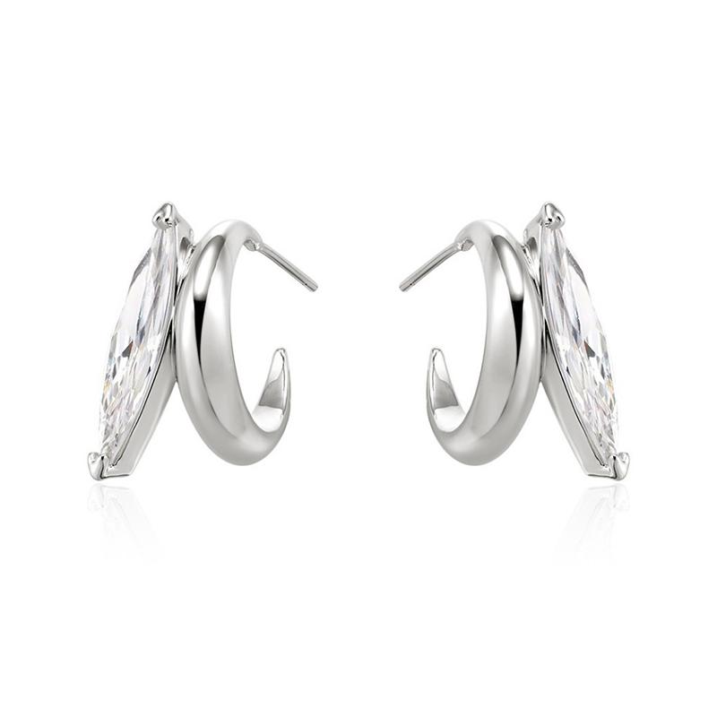 

ANENJERY Серьги-капли циркона в форме буквы C для женщин и мужчин, личность, крутой ветер, нежные роскошные ювелирные изделия, подарки, оптовая продажа серебряный