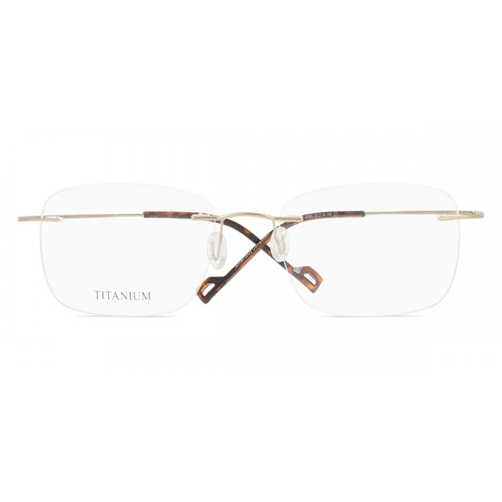 Rimless Rectangle Shiny Gold SmaRtbuy Collection Harlo Rt 008a C1 Fashion Unisex Eyeglasses