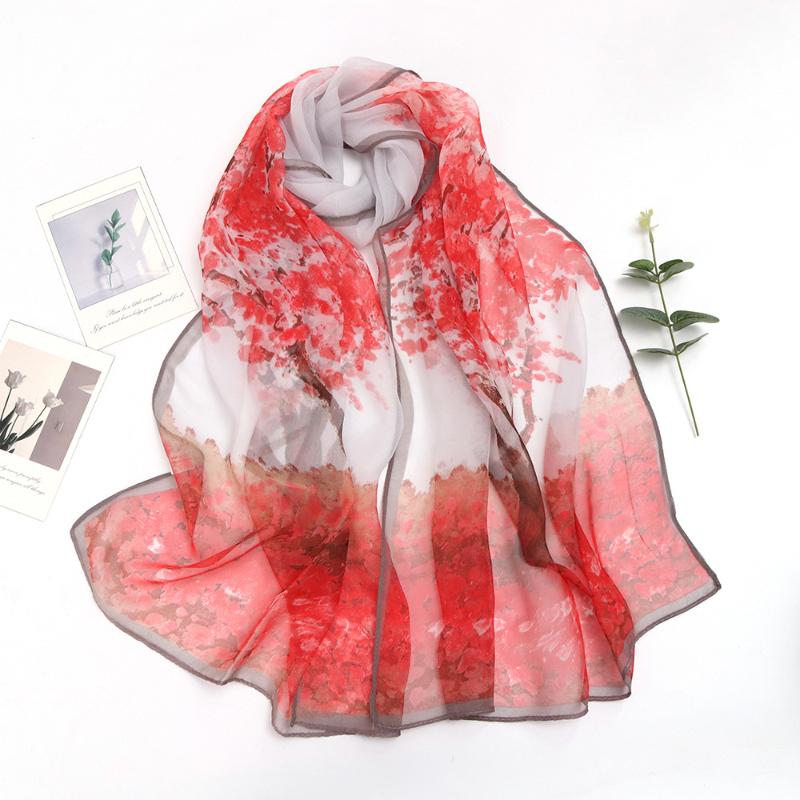 

1PC Chiffon Beach Lightweight Bohemian Scarf Elegant Beach Cover-Up Spring Autumn Floral Printed Fashion Long Shawl Women 160x50cm