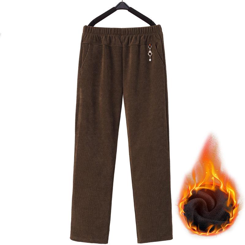 

Осень Зима Женские Вельветовые Прямые Брюки Женские Большого Размера 8XL Брюки для Мам Флис Толстые Теплые Повседневные Брюки Женские 2XL