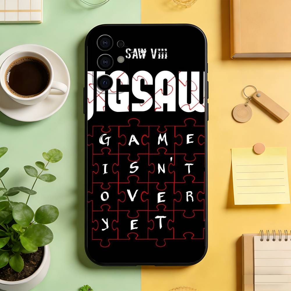 S-Saw Jigsaw Phone Case For Samsung S25,S24,S21,S22,S23,S30,Ultra,S20,Plus,Fe,Lite,Note,10,Black Cover Samsung S24