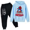Kids Printed Hoodie and Sweatpants Set Long Sleeve Loose Fit Pullover Outfit for Boys and Girls
