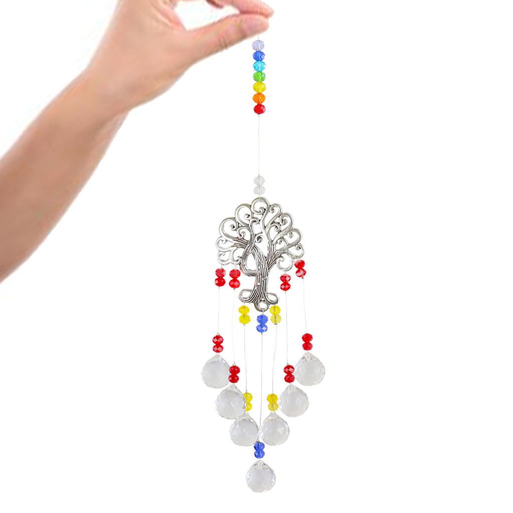 Colorful Crystal Wind Chime Beautiful Garden Jewelry Pendan Decor Suitable for Window Home Car Party Wedding Decoration