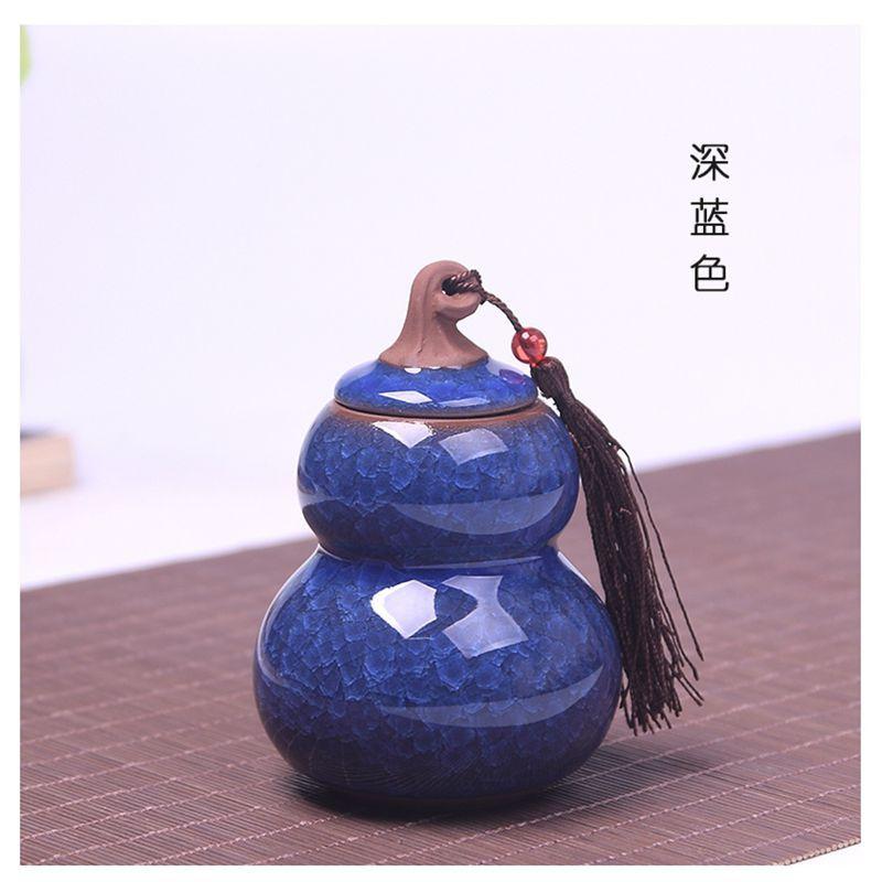 Ice Cracked Ceramic Tea Cans Tea Bag Storage Box Storage Cans with Lid Copper Buckle Tea Sets Home Decoration Accessories