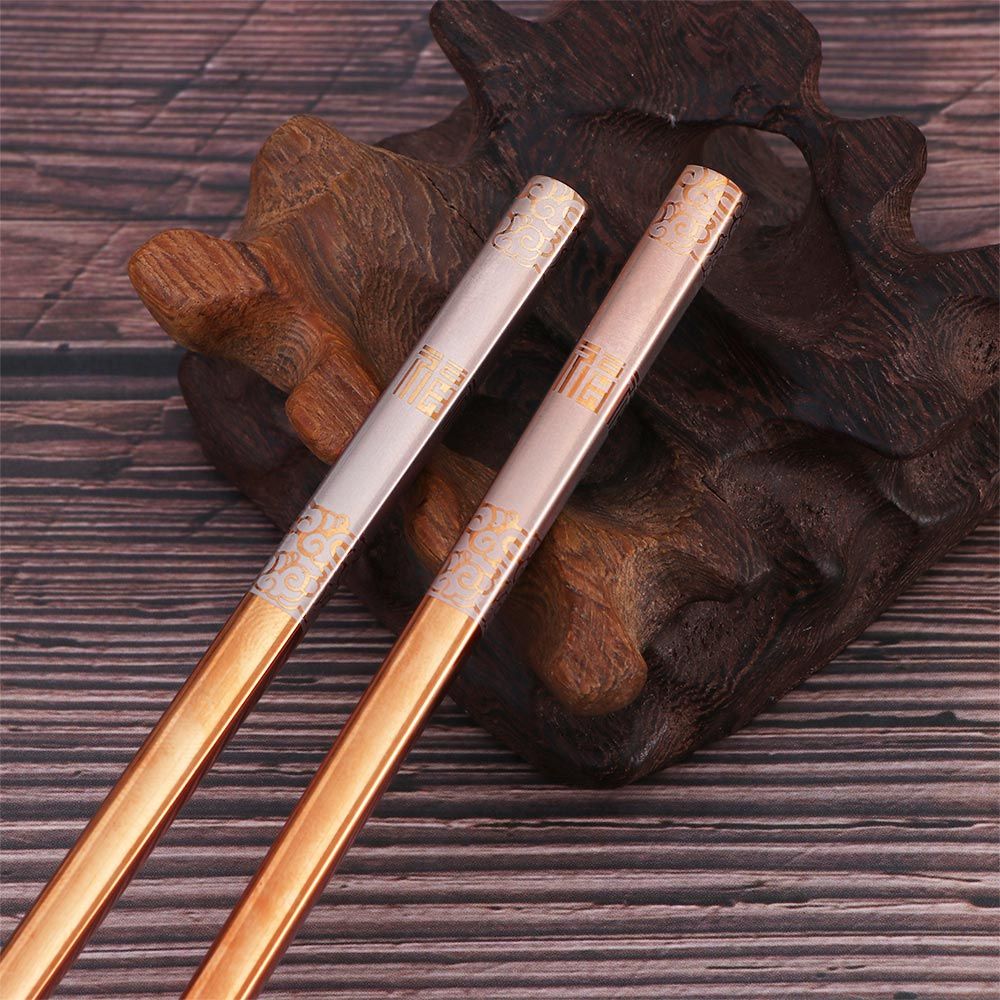 Hollow Reusable Chinese Japanese 304 Stainless Steel Korean Flatware Tableware Chopsticks Kitchen Supplies