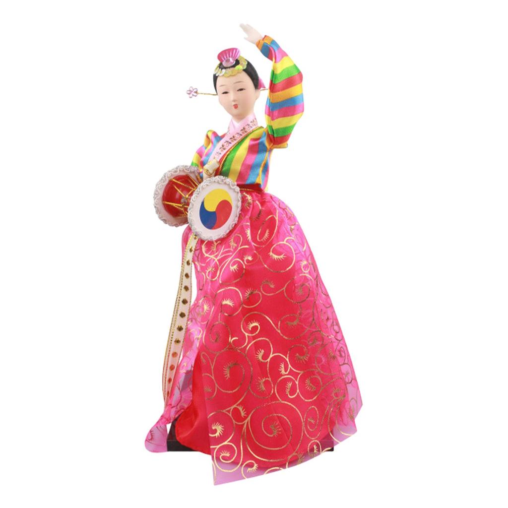 Korean Hanbok Doll Geisha Kimono Figurine Vintage Style 12 inch Collectible