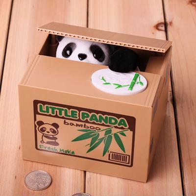 Panda Coin Box Kids Money Bank Automated Cat Thief Money Boxes Toy Presente para crianças Coin Piggy Money Saving Box presente de Natal