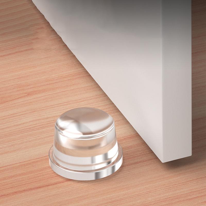 {QTG333} 1/3/5PCS Transparent Silicone Door Stopper No Drill Anti Bump Pad For Office Home Safety Protection Dodgers Door Stop