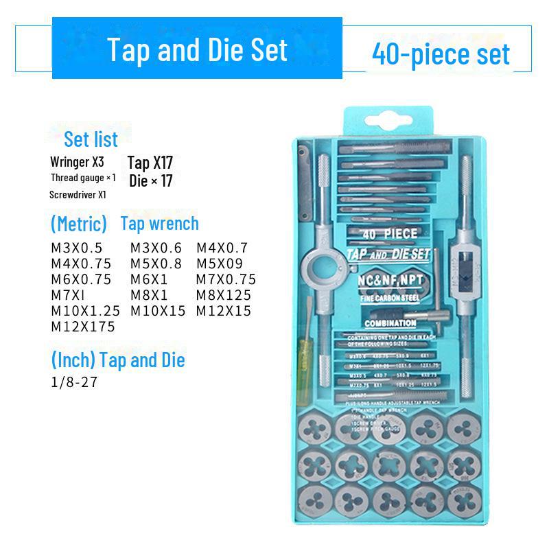 Manual Tap and Die Set with Wrench for Threading