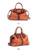 2025 European & American Retro Cowhide Women's Handbag - Top Layer, Color-Rubbed, Single Shoulder & Crossbody, Large Capacity