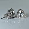 CERTIFIED 925 Starling Silver 14.7 Ct Synthetic Moissanite Heart Earring Pair MY.ER-20-NS