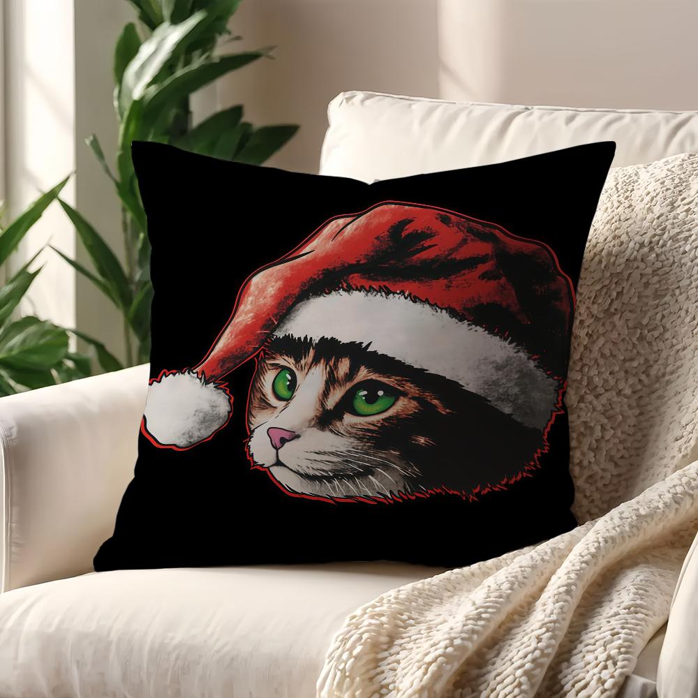 Christmas Cartoon Cat Cushion Cover Best Home Office Coffee Pillow Sofa Printing Decoration Room Shop Car Nordic Simplicity Hit