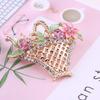 Blucome Hollow-out Diamond Flower Basket Brooch Color Retention Electroplating Brooch Fashion Pearl Clothing Wearing Pin
