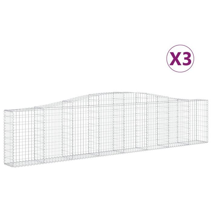 VidaXL 3x Arched Gabion Baskets Arched Gabion Cages Gabion Walls Garden Fences Terrace Outdoor 3145814