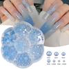 Semicircular Ab Pearl 7 Grid Plum Blossom Box Color Nail Art Pearl Diy Resin Pearl Nail Art Jewelry