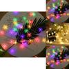 Stars Snowflakes Outdoor Solar Led String Lights For Holiday And Event Decoration