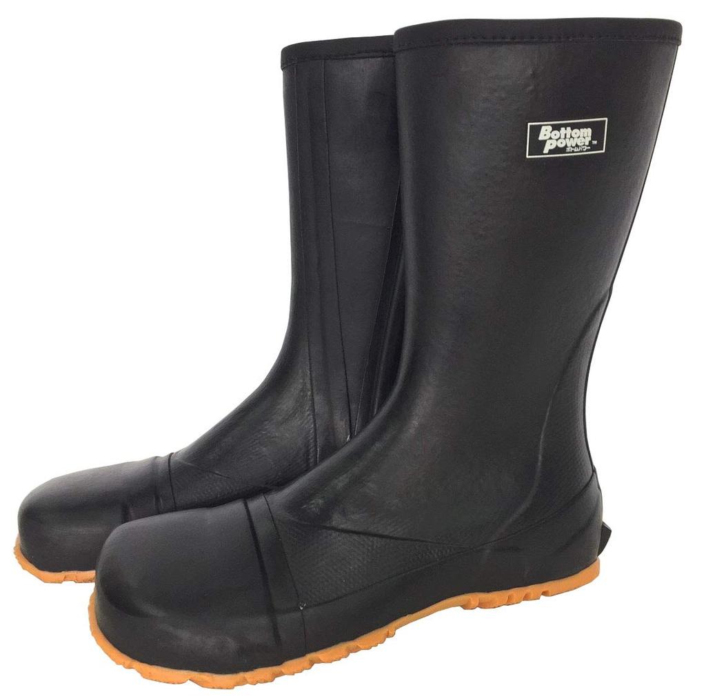 ATOM Waterproof Rubber Tabi Strong Toe Safety Rubber Tabi Easy To Put On with Zipper BP2531 Size (3L (27.5cm-28.0cm))